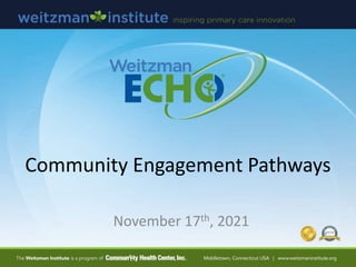Community Engagement Pathways
November 17th, 2021
 