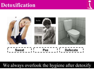 Detoxification We always overlook the hygiene after detoxify Sweat Pee Defecate 