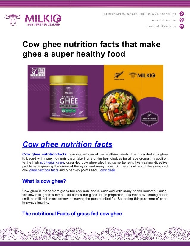 Cow ghee nutrition facts