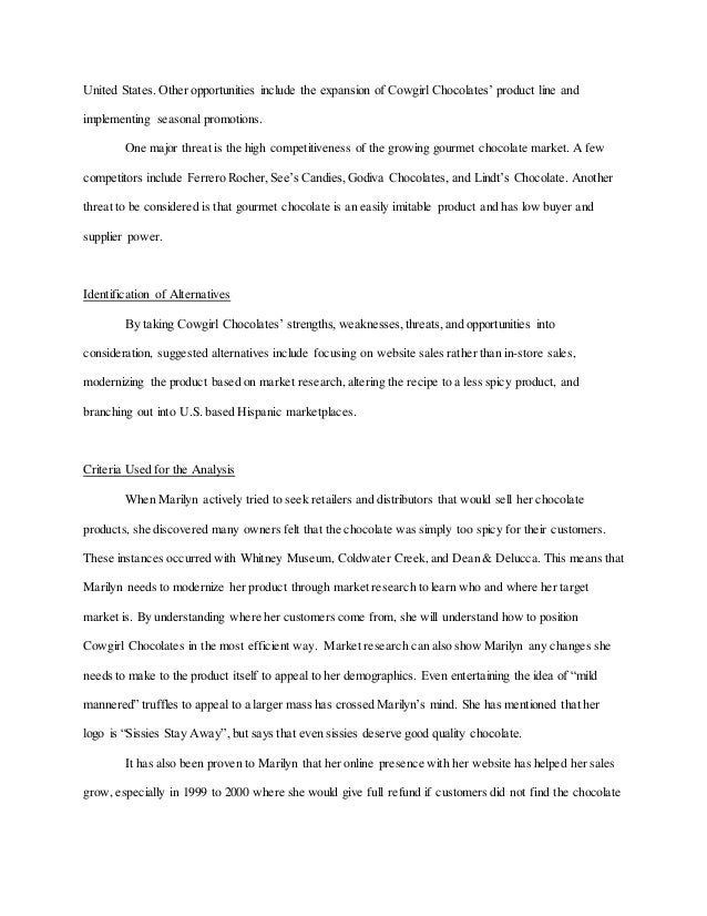 Cowgirl chocolates swot analysis image