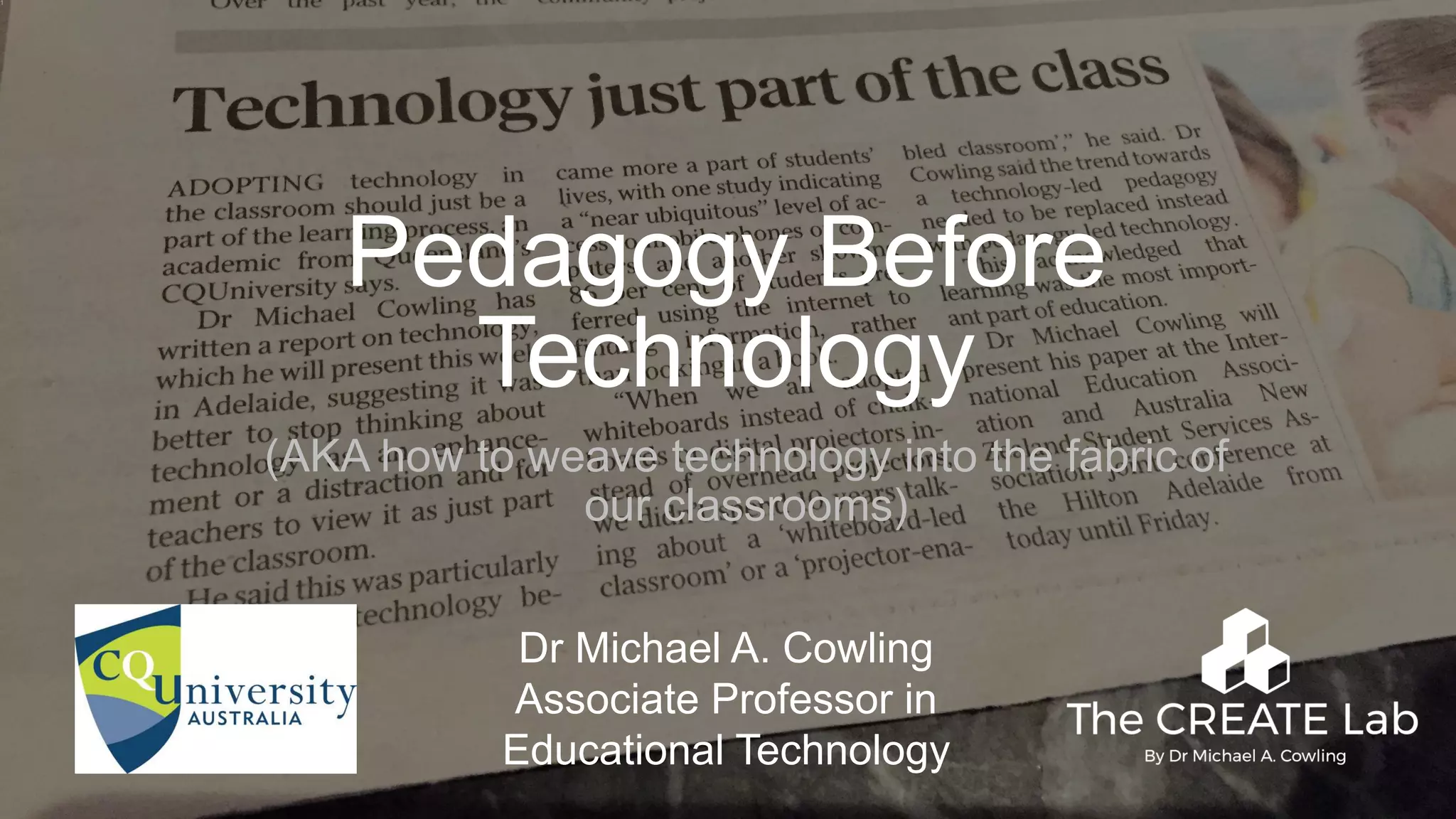 Pedagogy before Technology (Weaving Tech 2019) | PPT