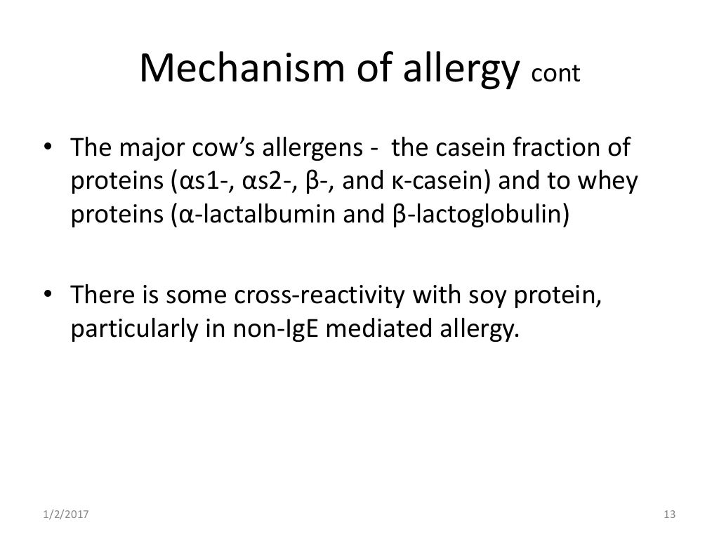 Cow milk protein allergy