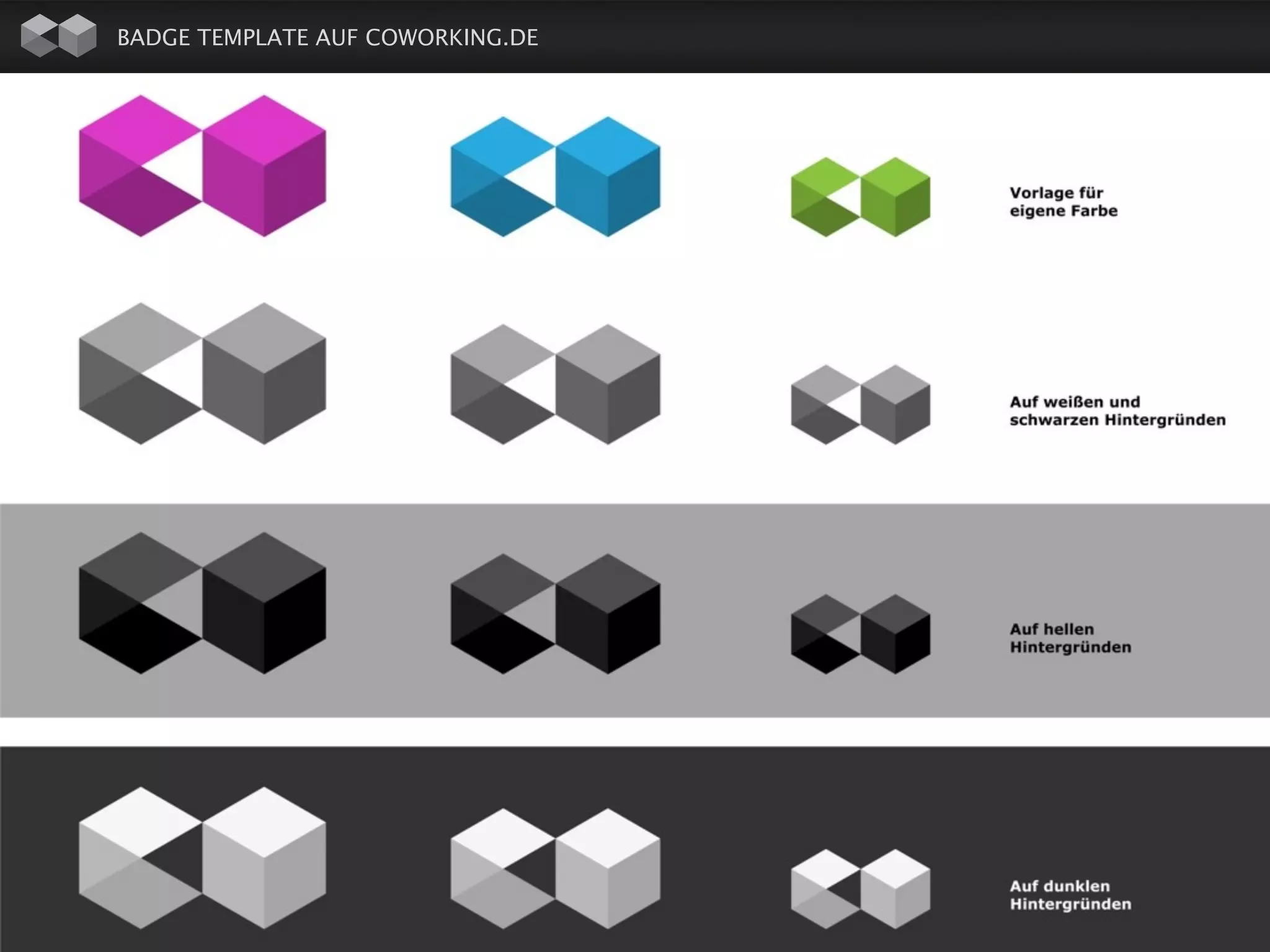 BADGE TEMPLATE AUF COWORKING.DE
   LOGO / AUSWAHL
 