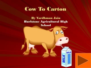 Cow To Carton
    By Vardhman Jain
Hurlstone Agricultural High
          School
 