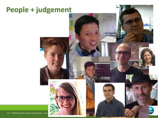 People + judgement
Publishing earth science vocabularies | Cox, Yu, Williams, Giabardo, Lowe23 |
 