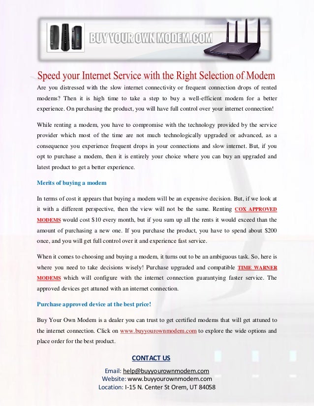 Cox Approved Modems XFINITY Approved Modems