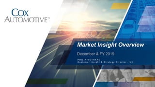 Market Insight Overview
December & FY 2019
P H I L I P N O T H A R D
C u s t o m e r I n s i g h t & S t r a t e g y D i r e c t o r - U K
 