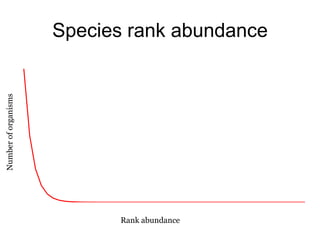 Species rank abundanceNumber of organismsRank abundance