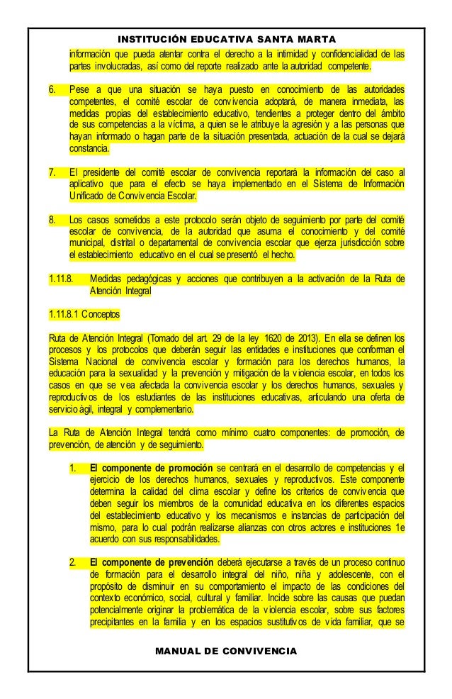 Coyaima ie. santa marta manual de convivencia santamarta 