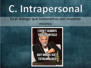 Es el diálogo que sostenemos con nosotros
mismos
 