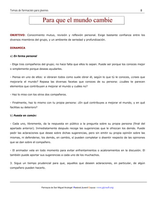 Coyuca. temas de formación para jóvenes | PDF