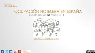 OCUPACIÓN HOTELERA EN ESPAÑA
Fuente Oficial: INE Marzo 2014
portalestadistico.com
 