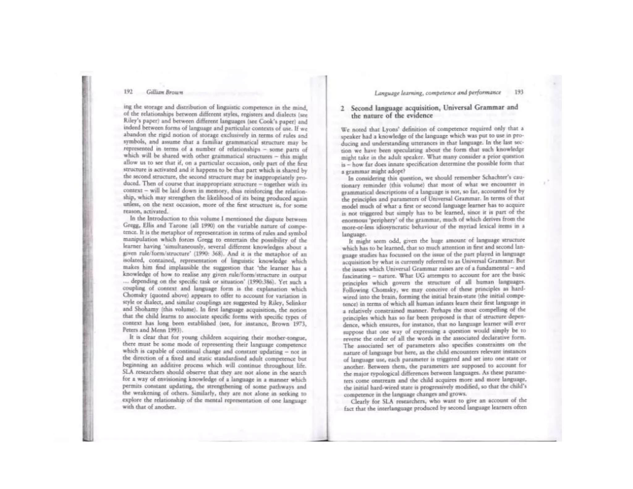 Competence & Performance