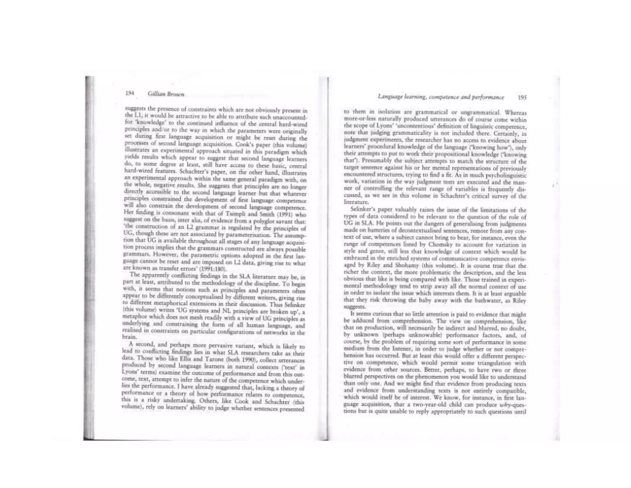 Competence & Performance