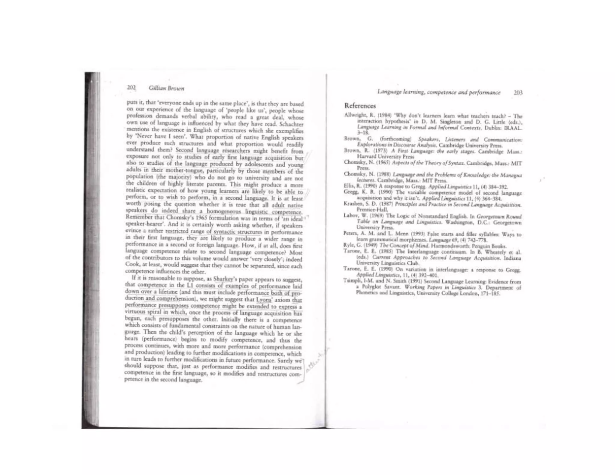 Competence & Performance