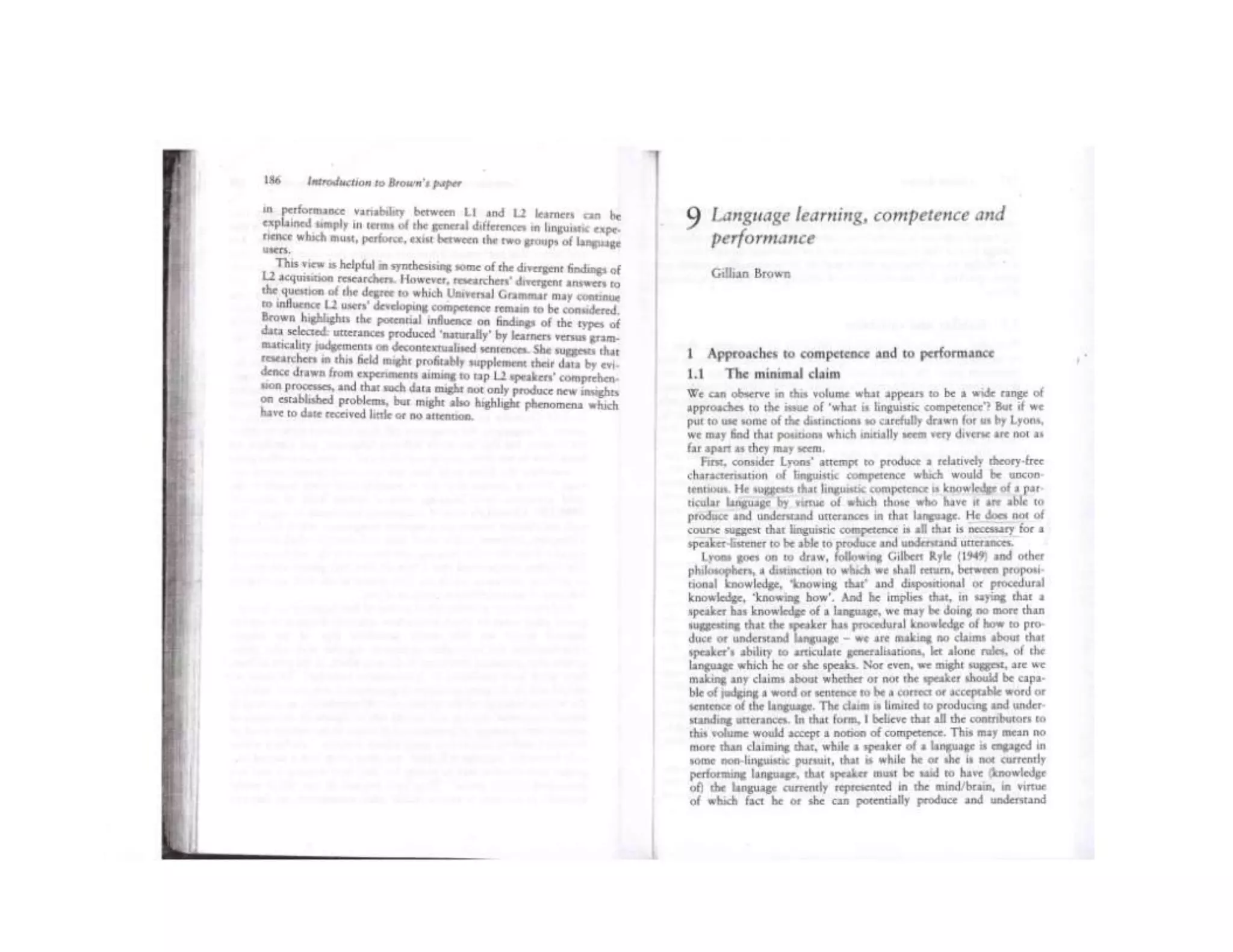 Competence & Performance