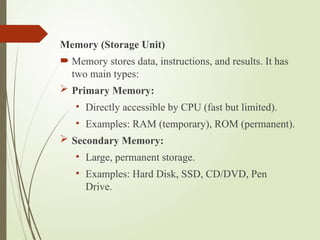 Primary Storage Examples Rom C language introduction presentation ppt | PPTX
