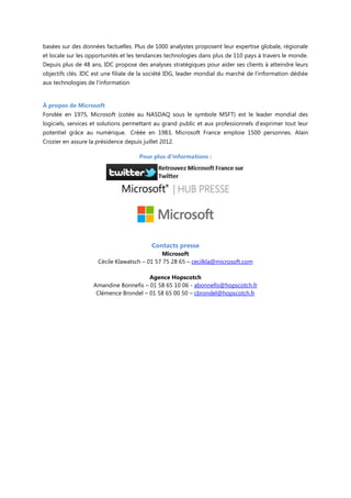Observatoire IDC pour Microsoft : La transformation numérique des métiers de l’entreprise
