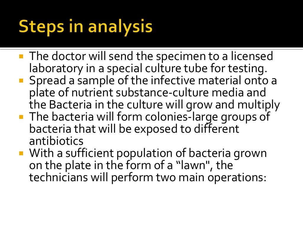 Microbiological Culture sensitivity tests