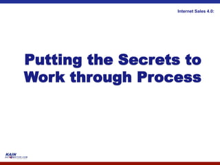 Internet Sales 4.0:




Putting the Secrets to
Work through Process
 