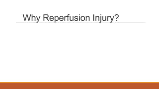 Why Reperfusion Injury?
 
