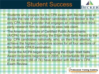 Becker Passing Rates CPA Course, CPA Training Institute - Professional Training Academy | PPSX