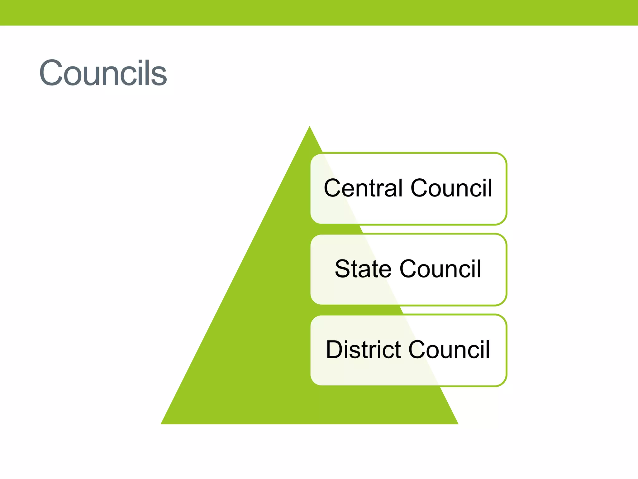 Councils
Central Council
State Council

District Council

 