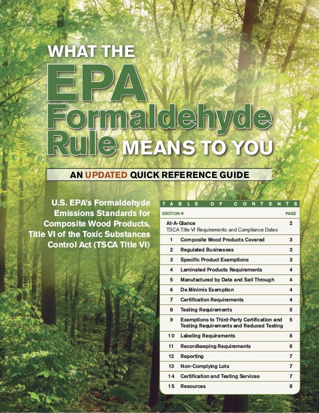 Epa Title Vi Tsca Regulations For Wood Fabricators