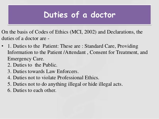 job responsibilities of a doctor