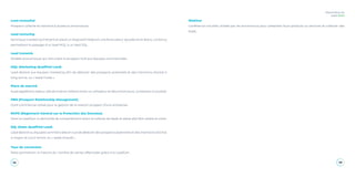 44 45
Baromètre du
Lead 2020
Lead mutualisé
Prospect collecté et transmis à plusieurs annonceurs.
Lead nurturing
technique marketing mettant en place un dispositif intégrant une forte valeur-ajoutée (livre-blanc, contenu)
permettant le passage d’un lead MQL à un lead SQL.
Lead transmis
Modèle économique qui rémunère le prospect livré aux équipes commerciales.
MQL (Marketing Qualified Lead)
Lead destiné aux équipes marketing afin de détecter des prospects potentiels et des intentions d’achat à
long terme, ou « leads froids ».
Place de marché
Aussi appelé émulateur, site de mise en relation entre un utilisateur et des annonceurs. Le lead est mutualisé.
PRM (Prospect Relationship Management)
Outil commercial utilisé pour la gestion de la relation prospect d’une entreprise.
RGPD (Règlement Général sur la Protection des Données)
Dans la LeadGen, la demande de consentement avant la collecte de leads et datas doit être visible et claire.
SQL (Sales Qualified Lead)
Lead destiné au équipes commerciales en vue de détecter des prospects potentiels et des intentions d’achat
à moyen et court terme, ou « leads chauds ».
Taux de conversion
Ratio permettant la mesure du nombre de ventes effectuées grâce à la LeadGen.
Webinar
Conférence virtuelle utilisée par les annonceurs pour présenter leurs produits ou services et collecter des
leads.
 