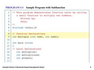 Computer Science: A Structured Programming Approach Using C 6
PROGRAM 4-1 Sample Program with Subfunction
 