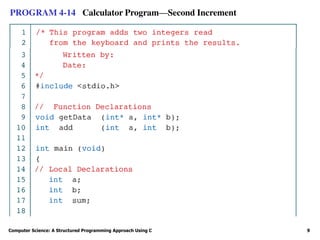 Computer Science: A Structured Programming Approach Using C 9
PROGRAM 4-14 Calculator Program—Second Increment
 
