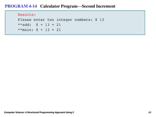 Computer Science: A Structured Programming Approach Using C 12
PROGRAM 4-14 Calculator Program—Second Increment
 