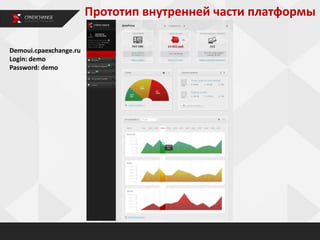 Прототип внутренней части платформы
Demoui.cpaexchange.ru
Login: demo
Password: demo
 