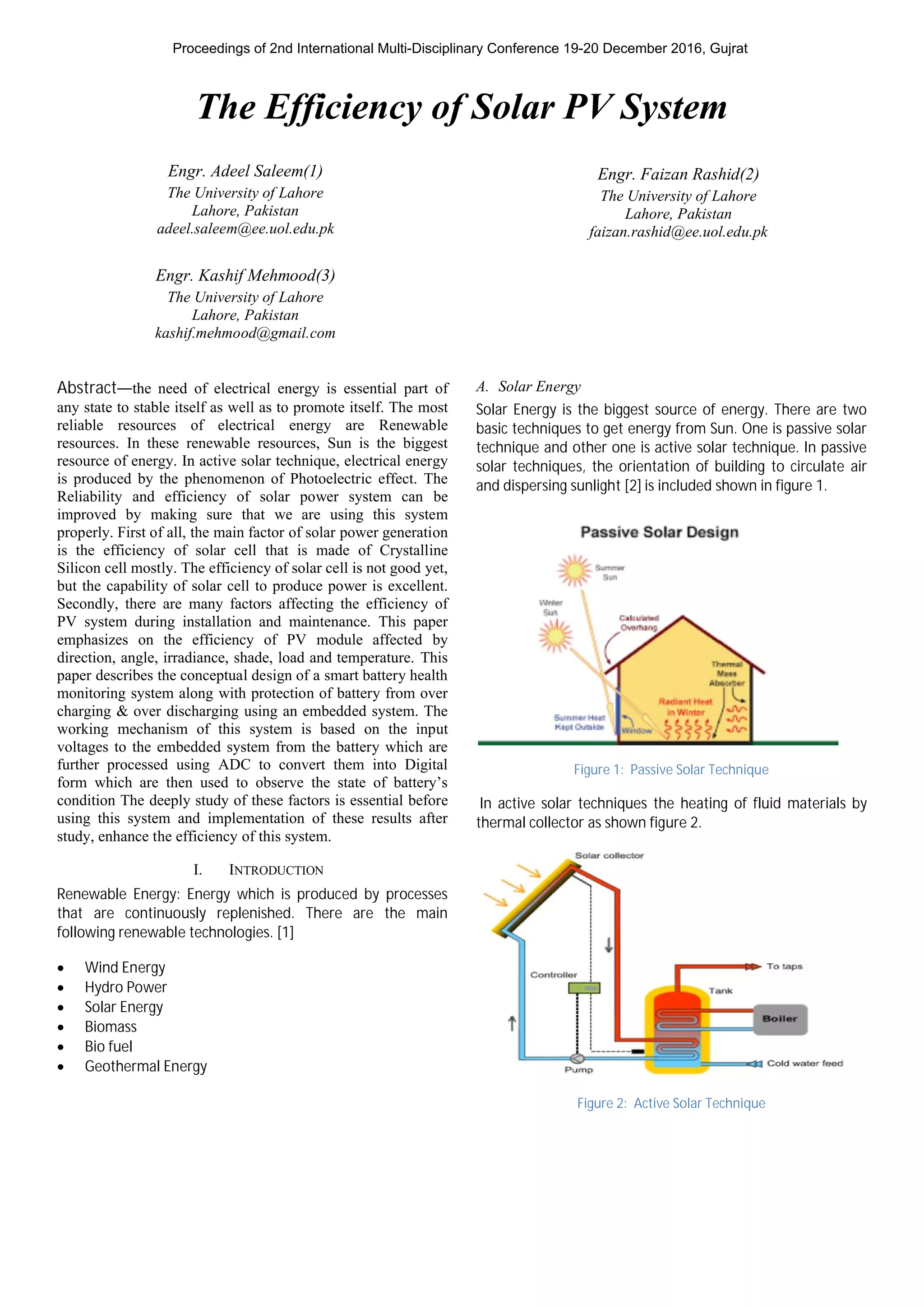 The Efficiency of Solar PV System | PDF