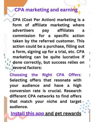 CPA marketing and earning process by easily