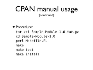 CPAN Training
