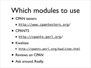 CPAN Training