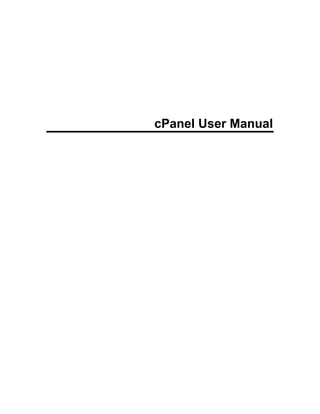 cPanel User Manual
 