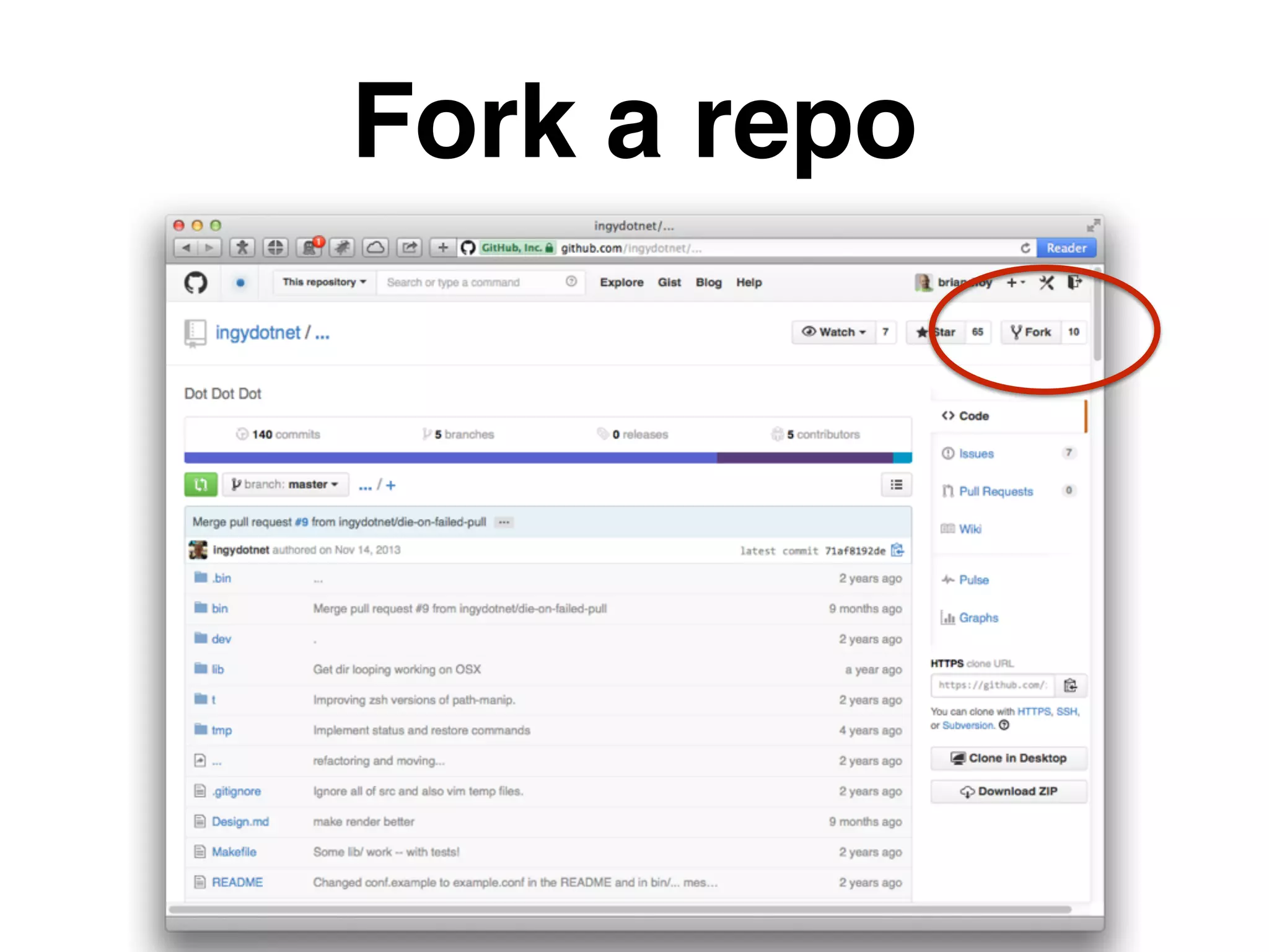 Fork a repo
 