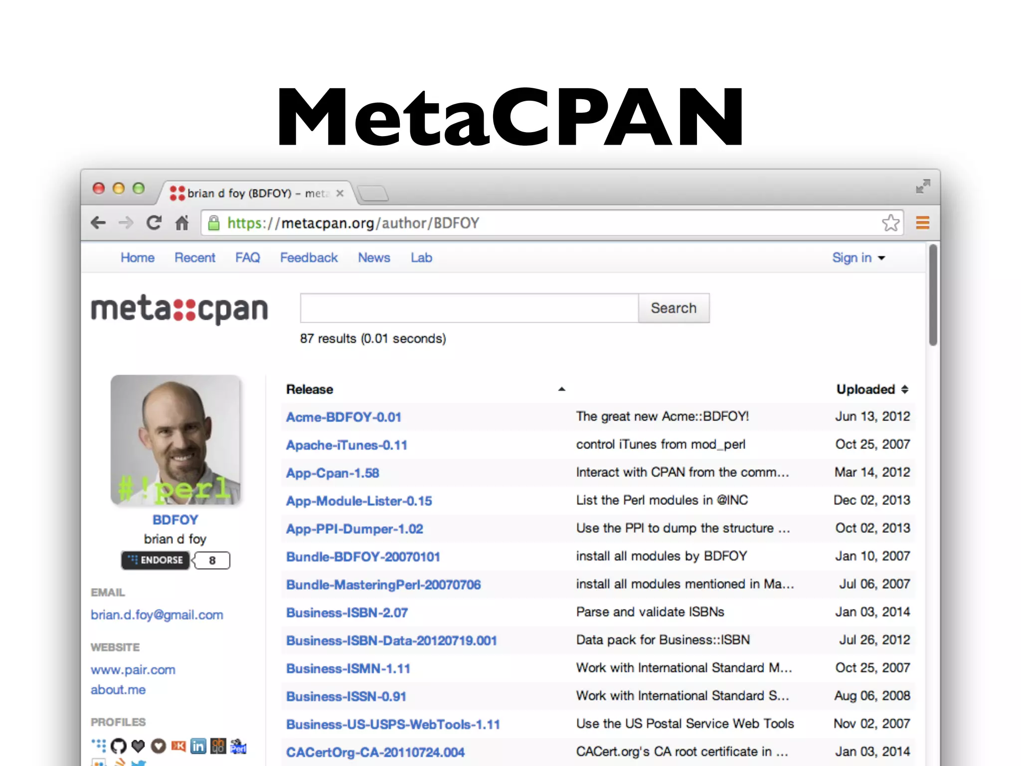MetaCPAN
 