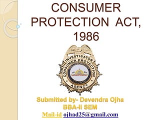 CONSUMER
PROTECTION ACT,
1986
 
