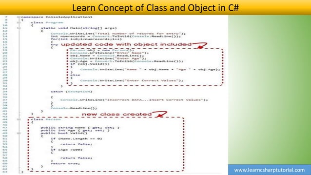 Learn Concept of Class and Object in C# Part 3 | PPT