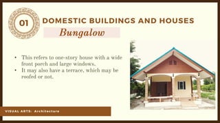 01
VI SU AL ARTS: Ar ch it ect ur e
DOMESTIC BUILDINGS AND HOUSES
•
•
 