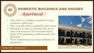 01
VI SU AL ARTS: Ar ch it ect ur e
DOMESTIC BUILDINGS AND HOUSES
•
•
•
•
 