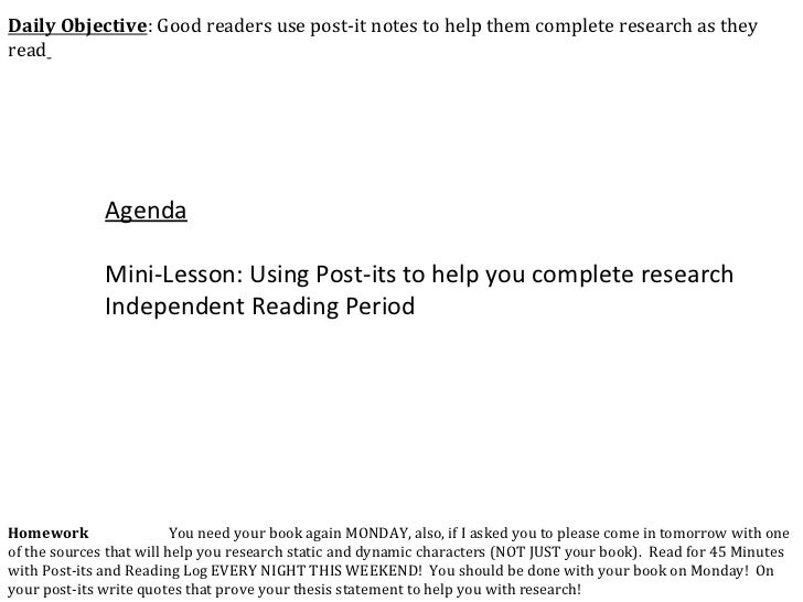 Dissertation independent reading