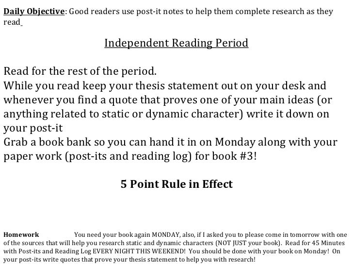 Dissertation independent reading