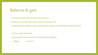 cerebral palsy assesment and intervention | PDF