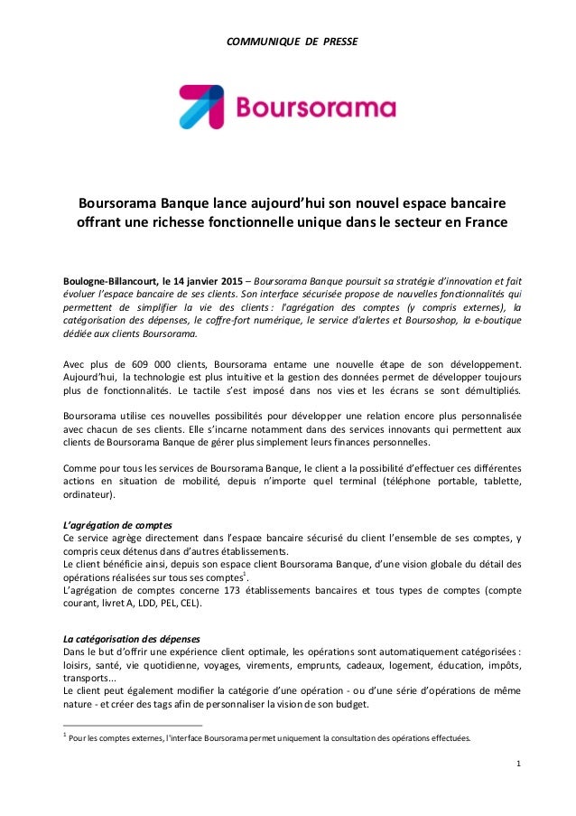 Communique De Presse Boursorama 14 01 2015