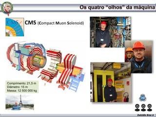 CMS (Compact Muon Solenoid)




Comprimento: 21,5 m
Diâmetro: 15 m
Massa: 12 500 000 kg




                                         Dulcidio Braz Jr
 
